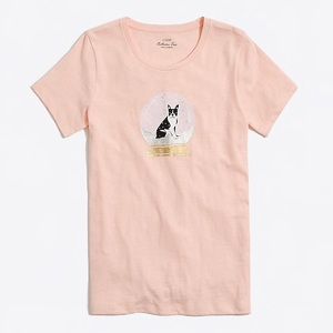 Boston Terrier snow globe J Crew collector tee